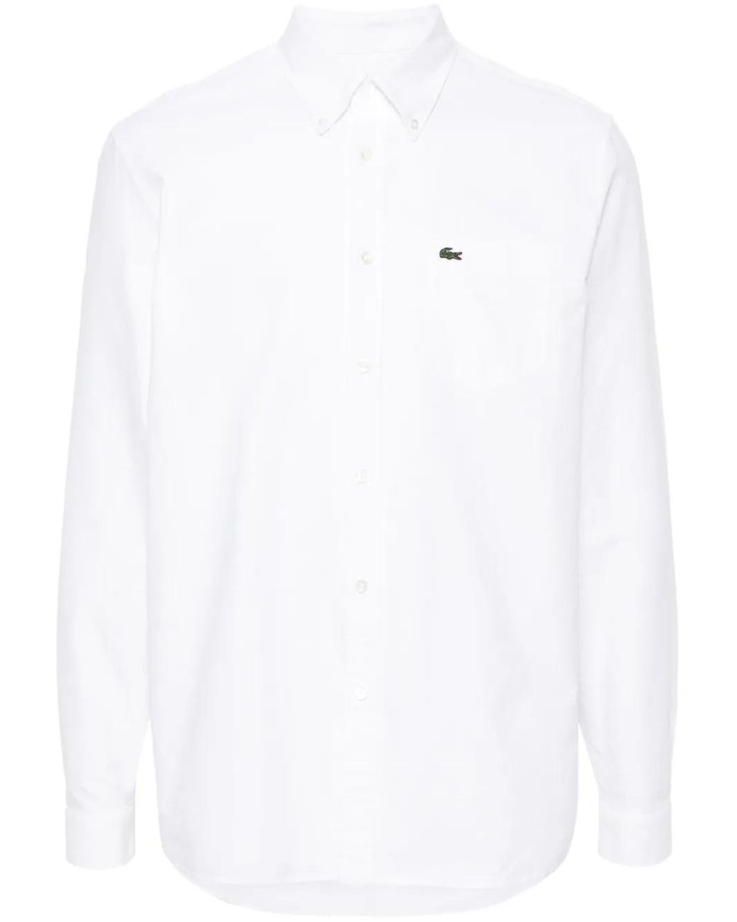Lacoste White Logo-Patch Cotton Shirt for men
