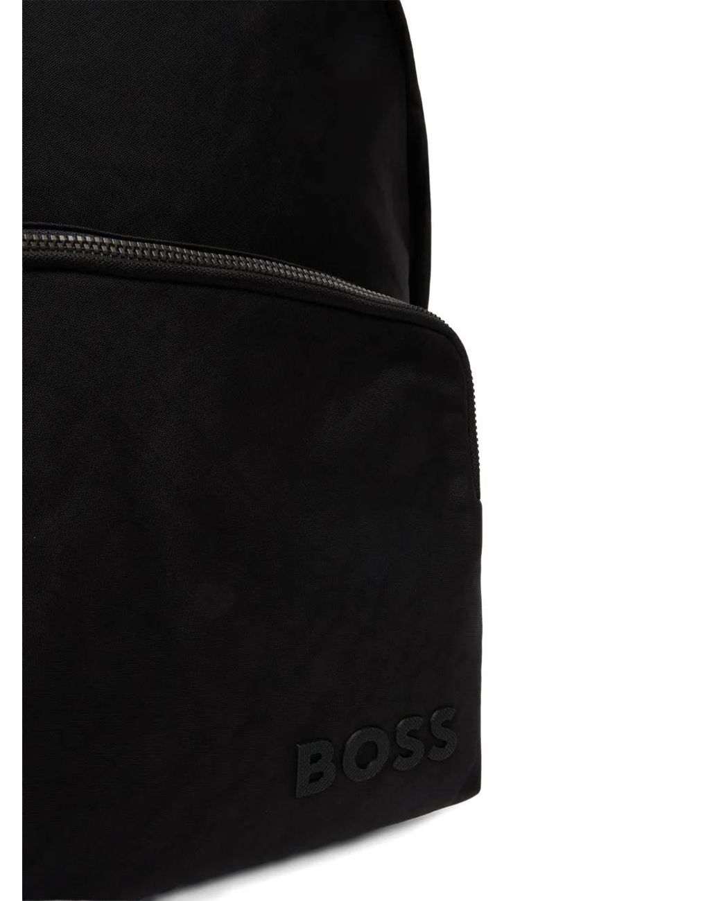 Boss Black Zip-Up Backpack for men