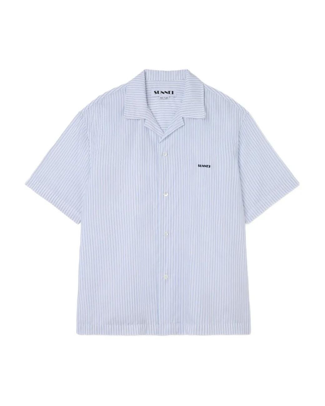 Sunnei Blue Short-Sleeved Shirt