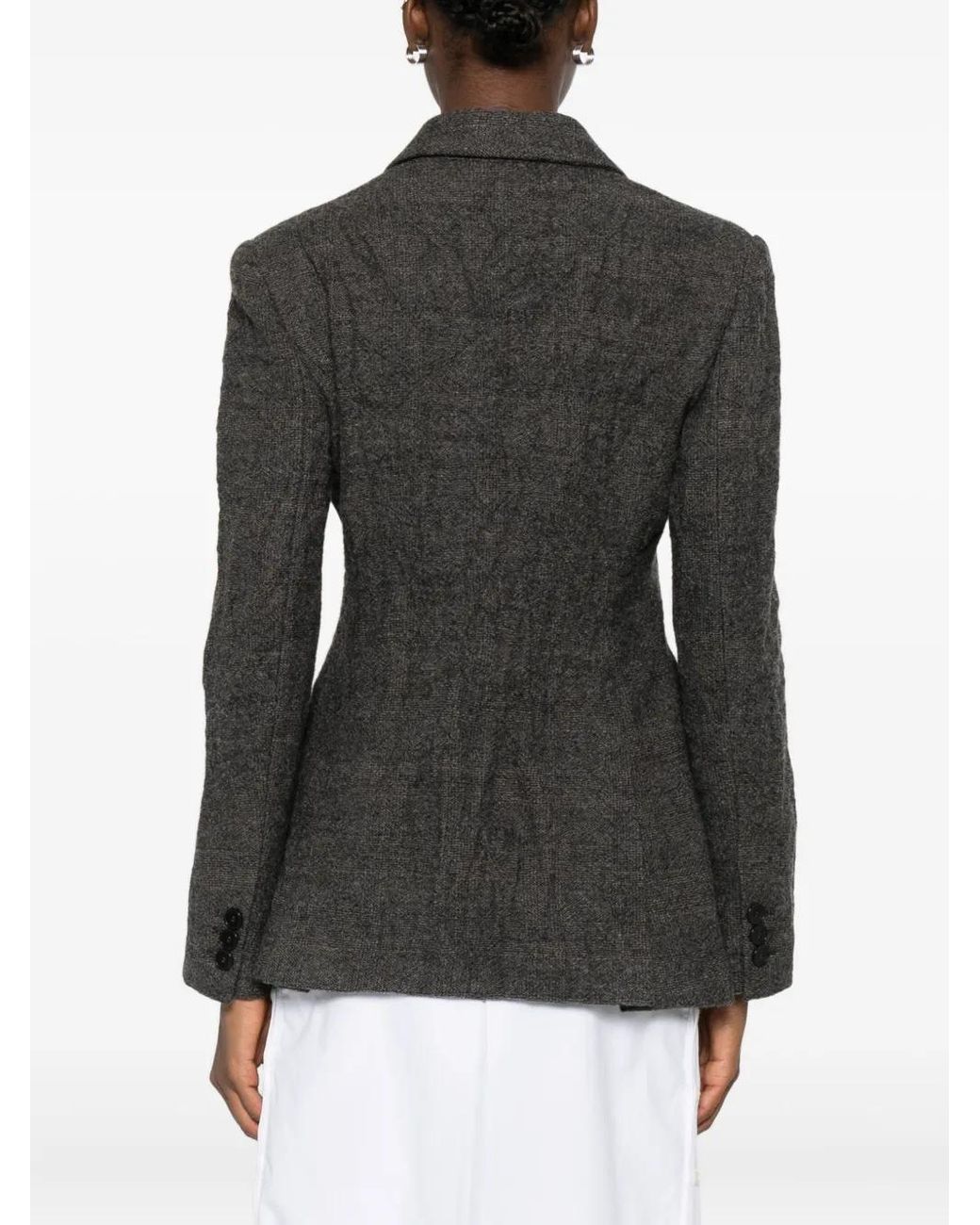 Low Classic Gray Single-Breasted Wool Blazer