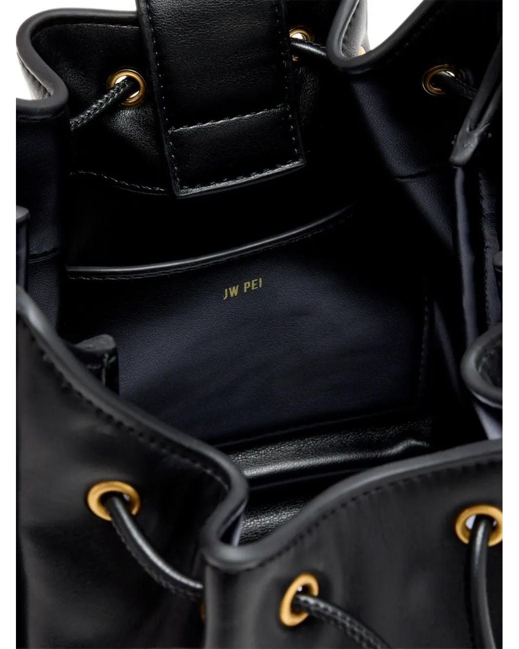 JW PEI Black Rowan Ruched Drawstring Shoulder Bag