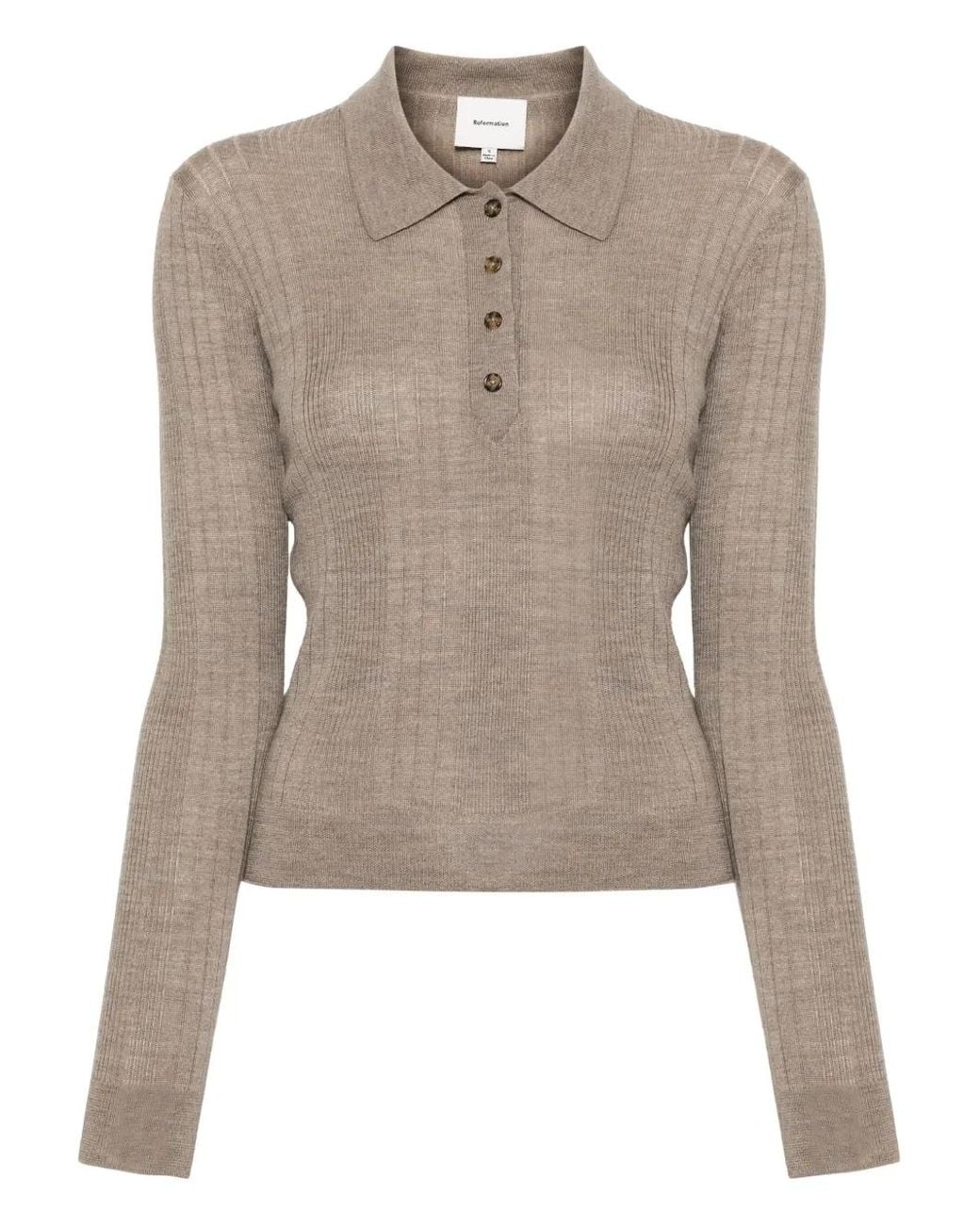 Reformation Natural Hermia Polo Top