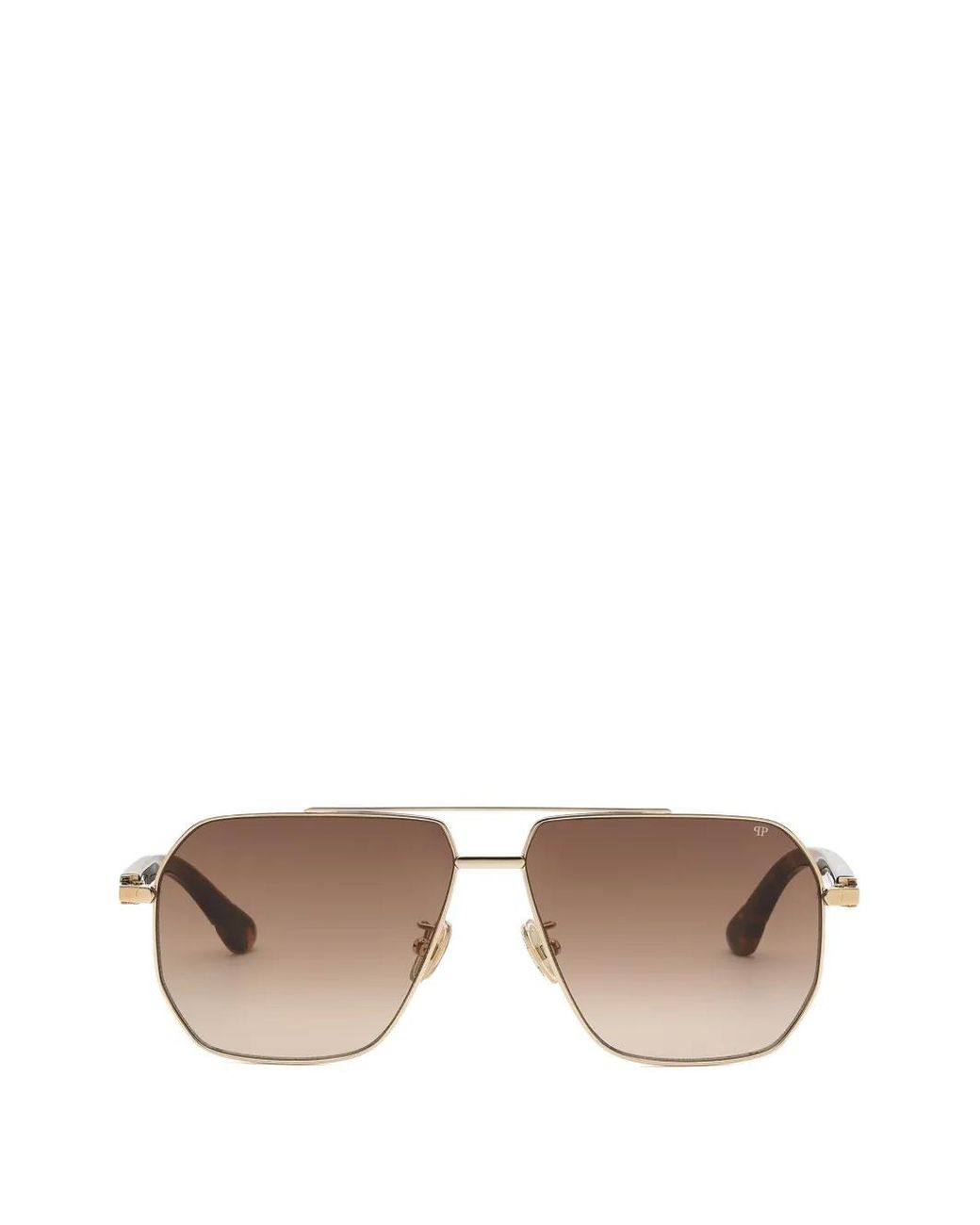 Philipp Plein Brown Tortoiseshell-Effect Geometric-Frame Sunglasses for men