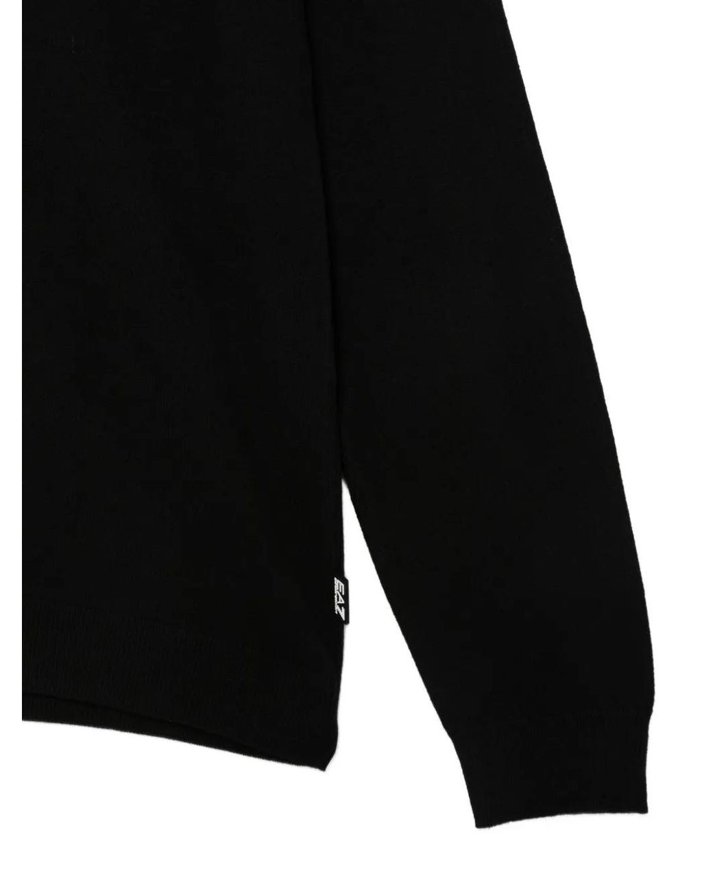 EA7 Black Crew-Neck Sweater for men