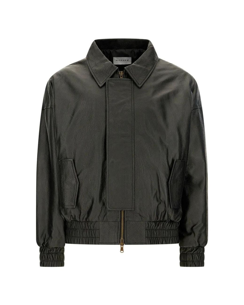 MARSĒM Lederjacke Mit Elastischem Bund in Black für Herren