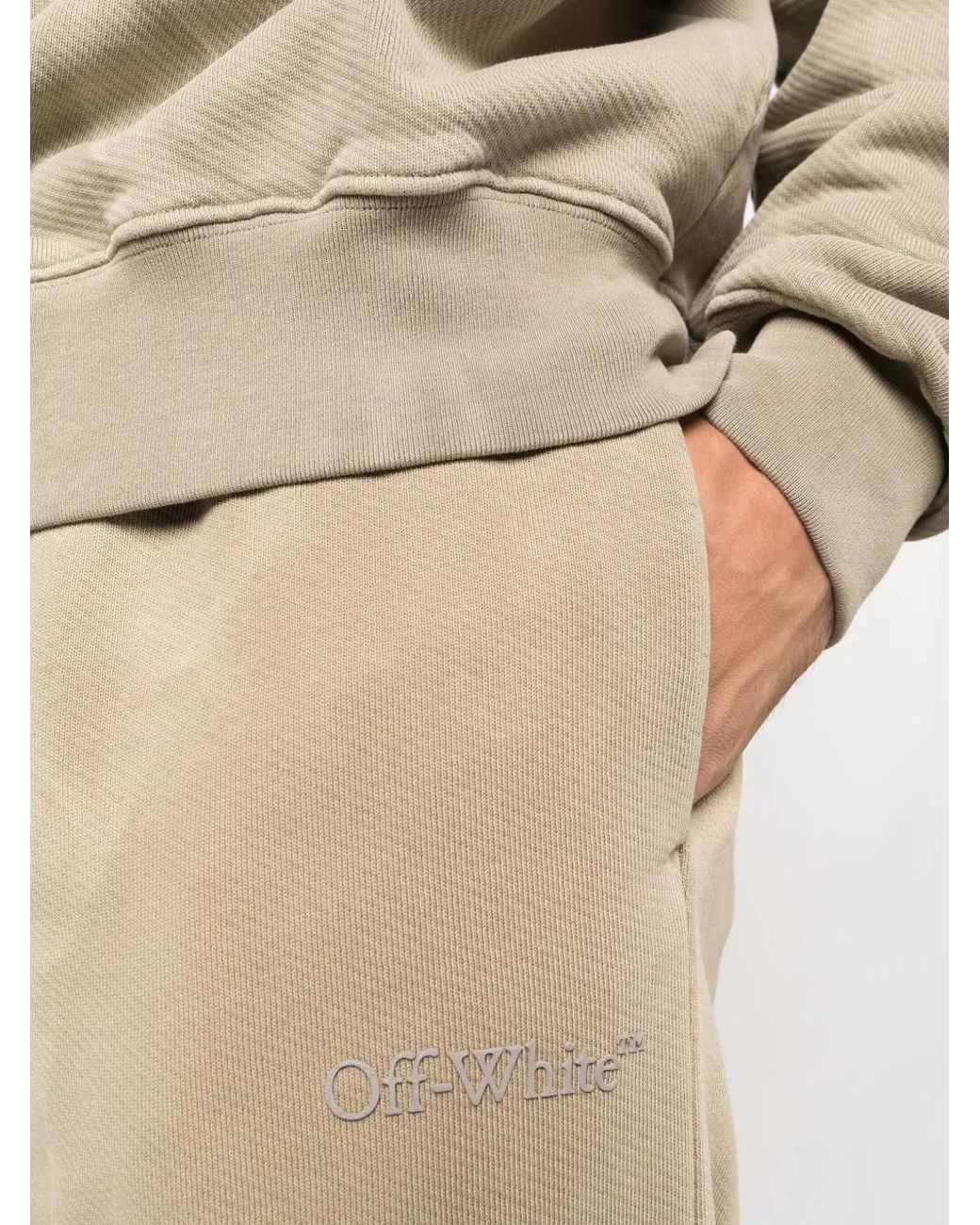 Off-White c/o Virgil Abloh Natural Raised Logo Cotton Sweatshirt for men