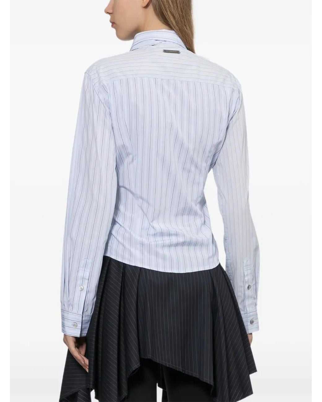 ANDERSSON BELL White Split-Stripe Contour Shirt