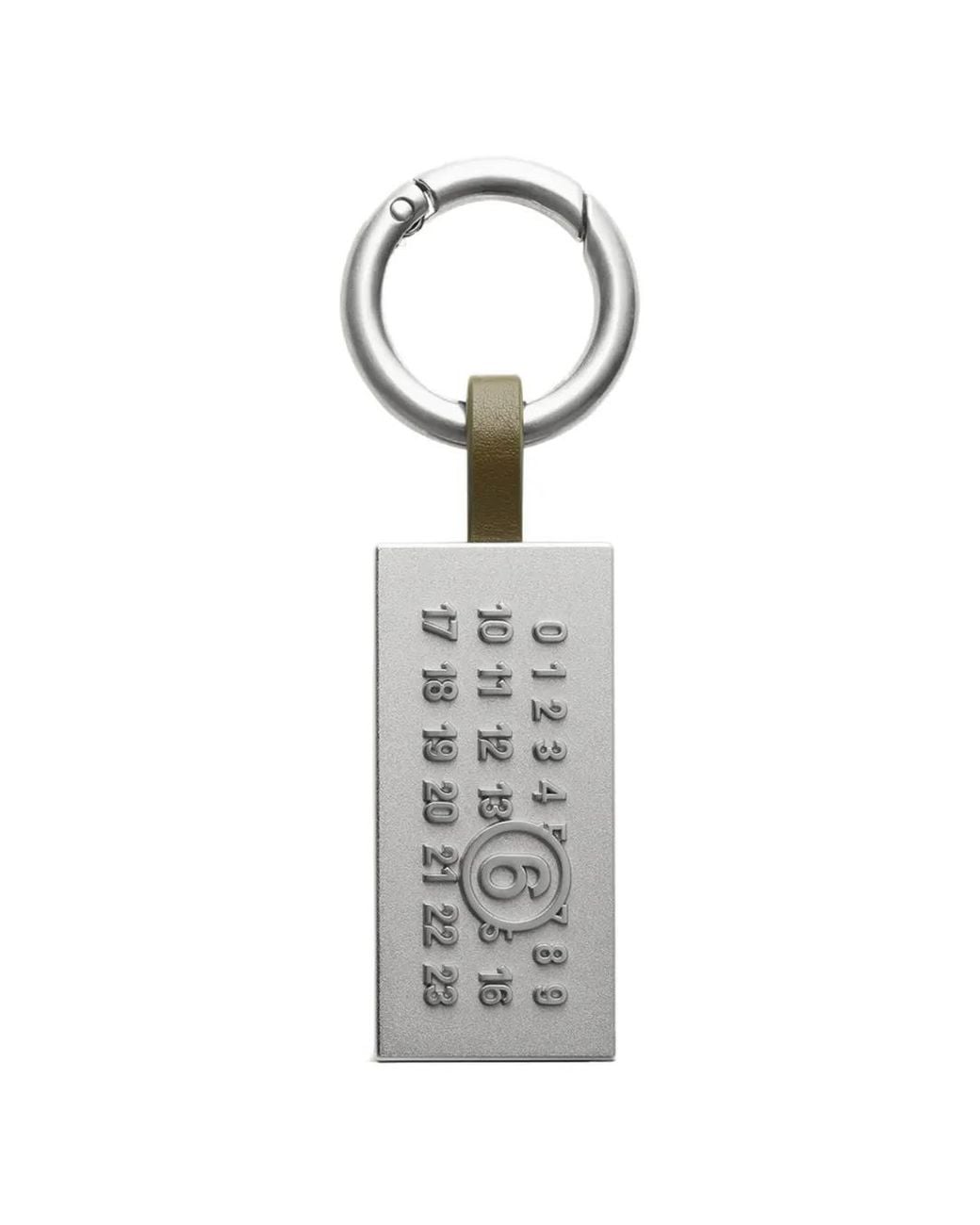 MM6 by Maison Margiela White Numeric Tag Keyring