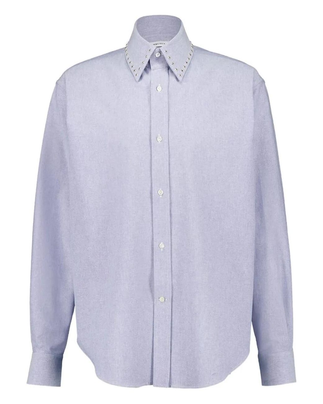 McQueen Blue Stud-Embellished Shirt for men