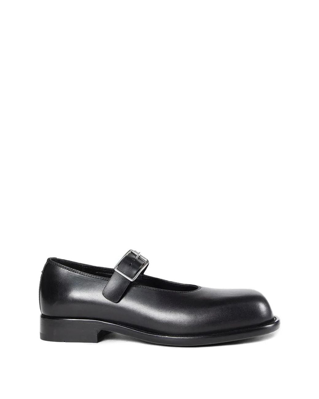 Ann Demeulemeester Black Buckled Leather Loafers