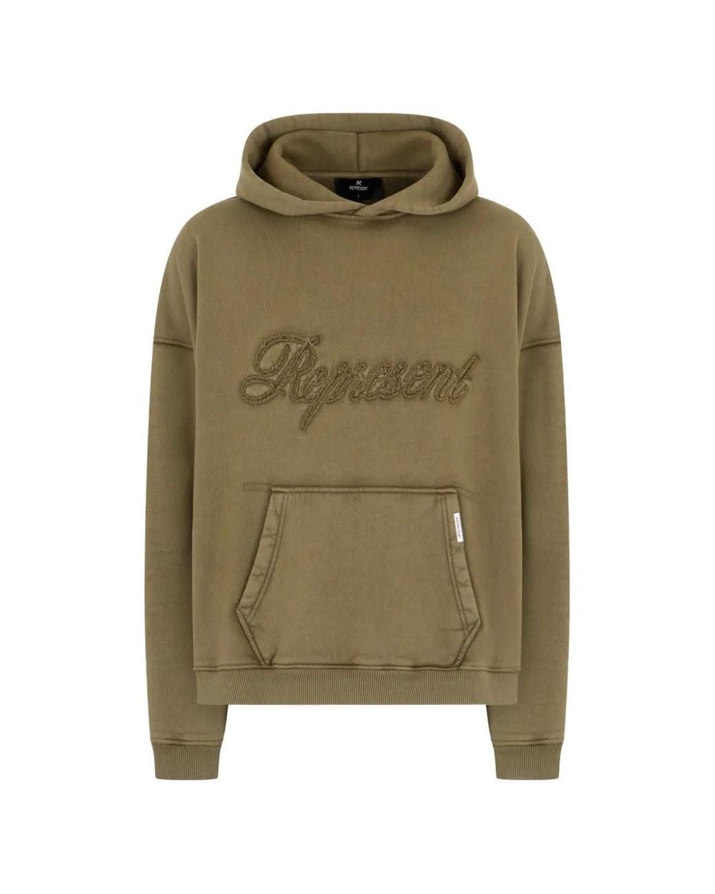 Represent Green Logo-Detail Hoodie for men