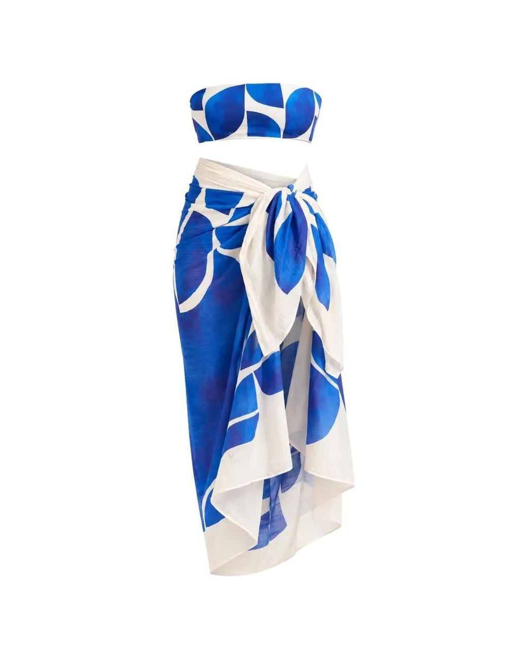Seafolly Blue Abstract-Print Wrap Sarong