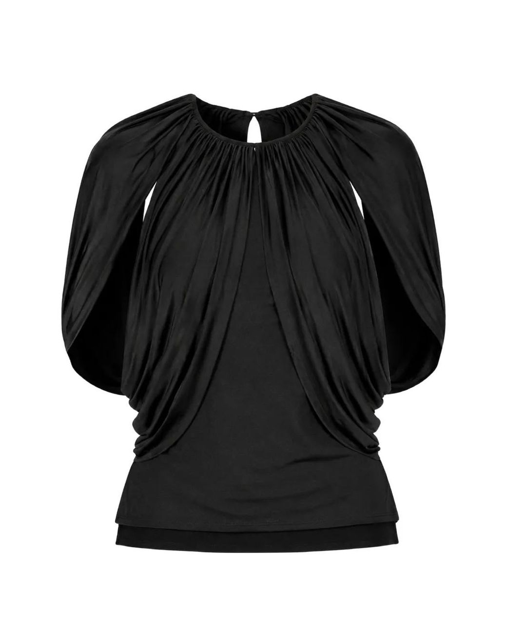 Anna October Black Evangeline Draped Blouse