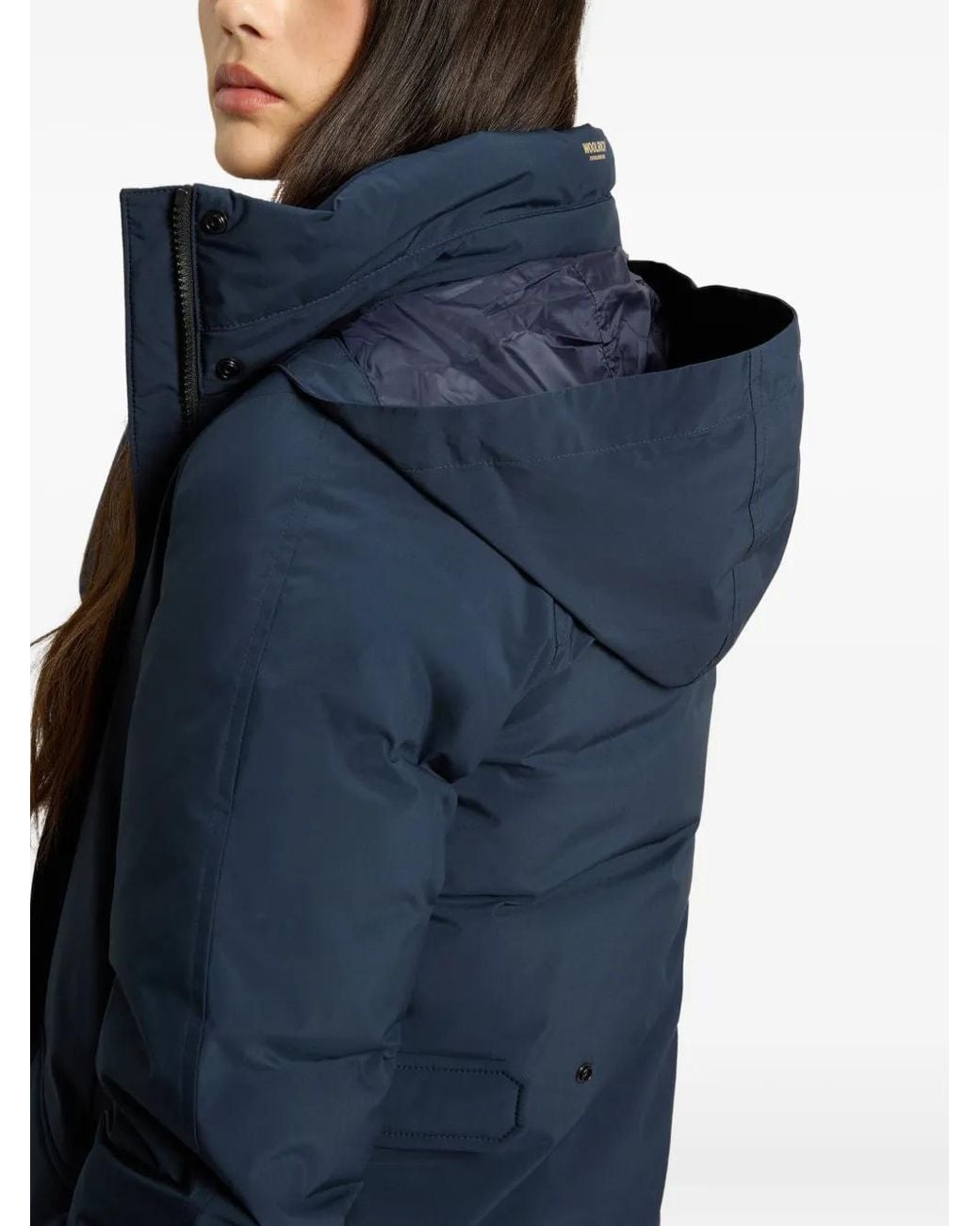 Woolrich Blue Hooded Parka Coat