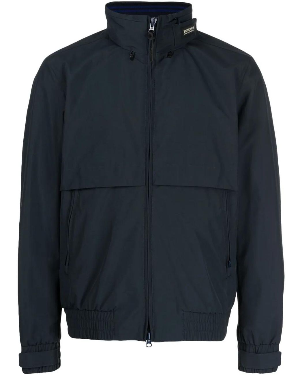 Woolrich Blue High-Neck Zip-Up Jacket for men