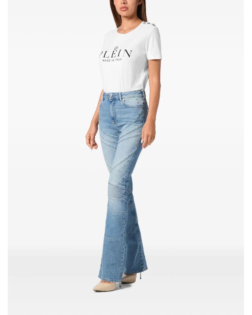 Philipp Plein Blue Flared Jeans