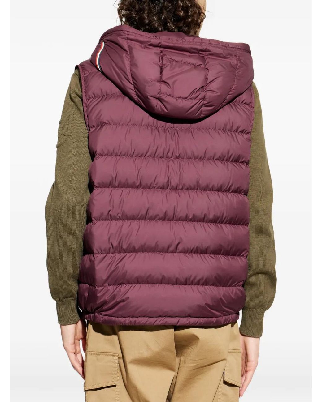 Moncler Red Quilted Vest 'Marseillan' for men