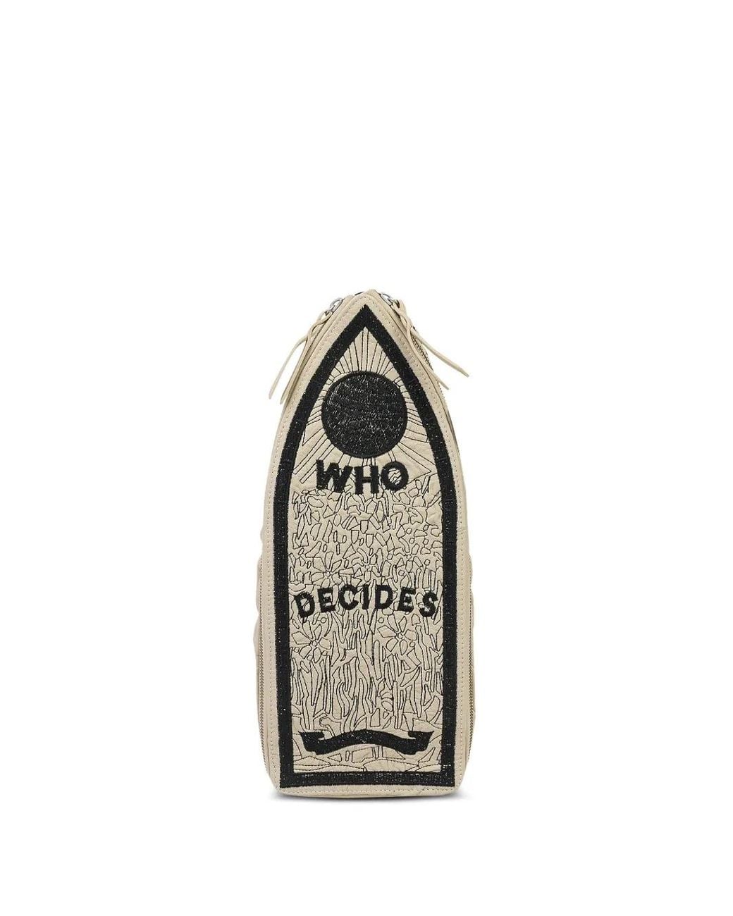 Who Decides War White Embroidered-Logo Backpack for men
