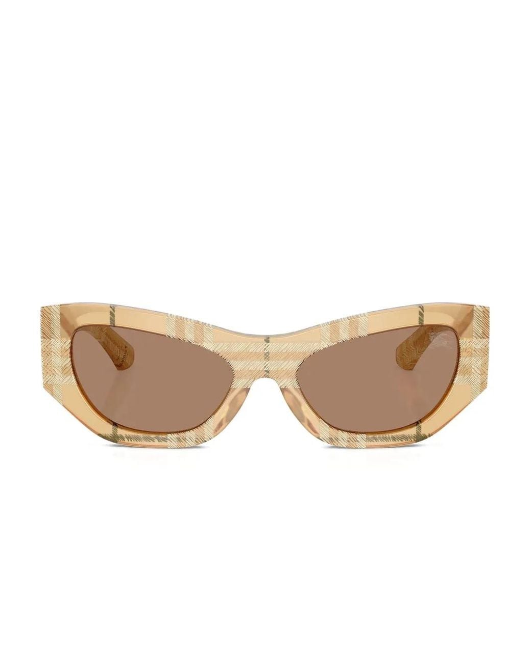Burberry Natural Check-Pattern Cat-Eye Sunglasses