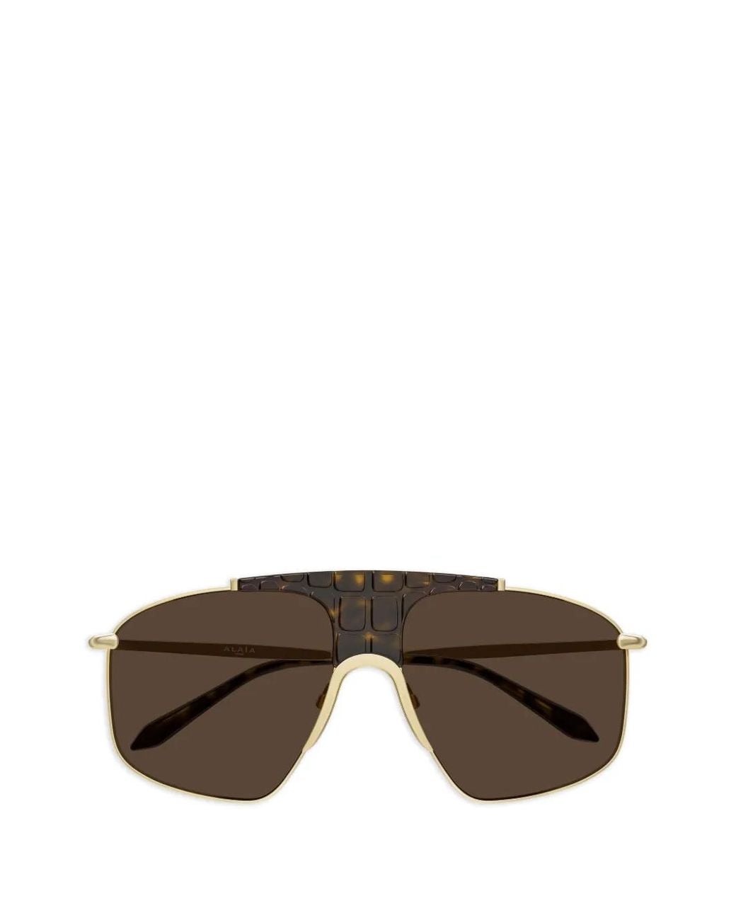Alaïa Brown Square Pilot Sunglasses