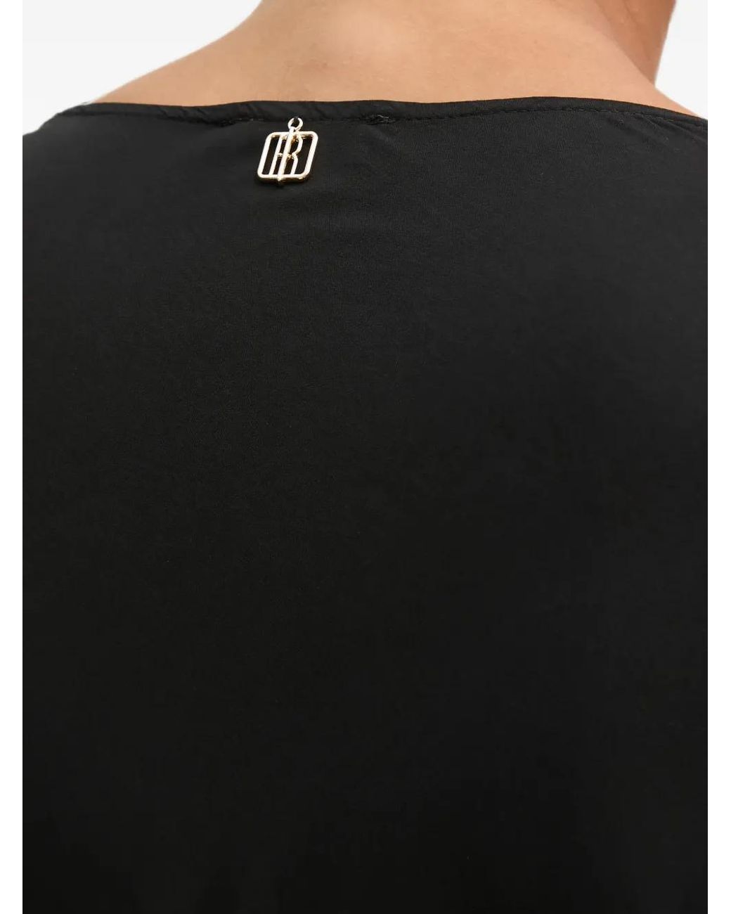 Fracomina Black Crew-Neck T-Shirt