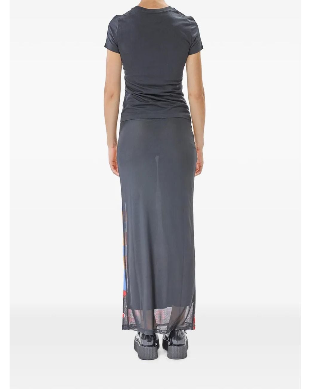 Moschino White Graphic-Print Tulle Skirt