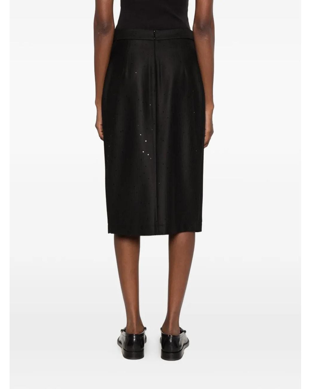 Manuel Ritz Black Sequin-Embellished Midi Skirt