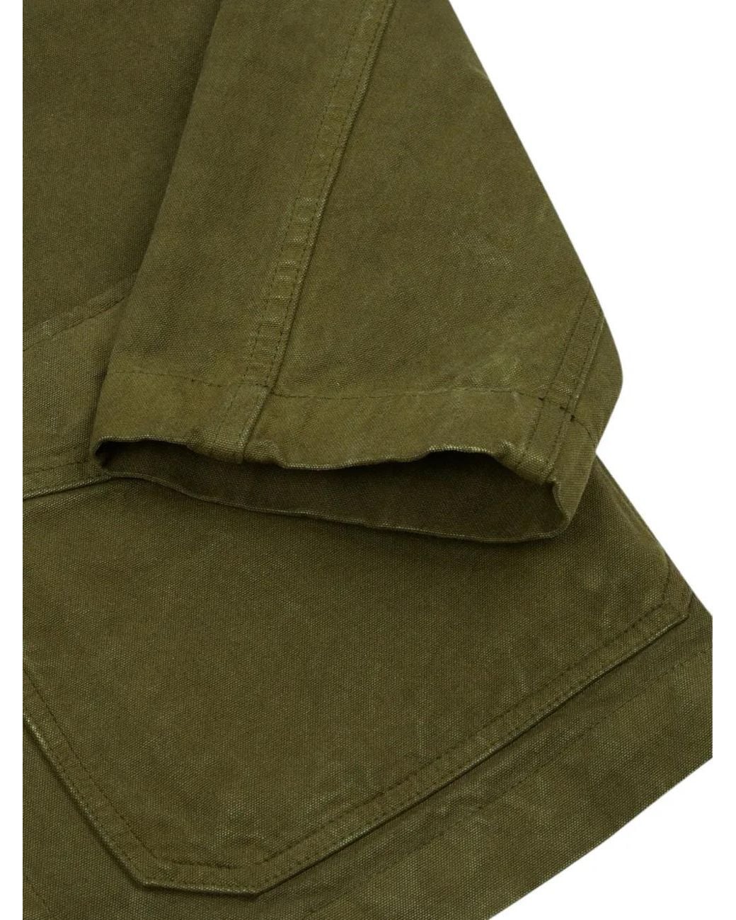 Drake's Green Cotton Canvas Shirt Jacket for men