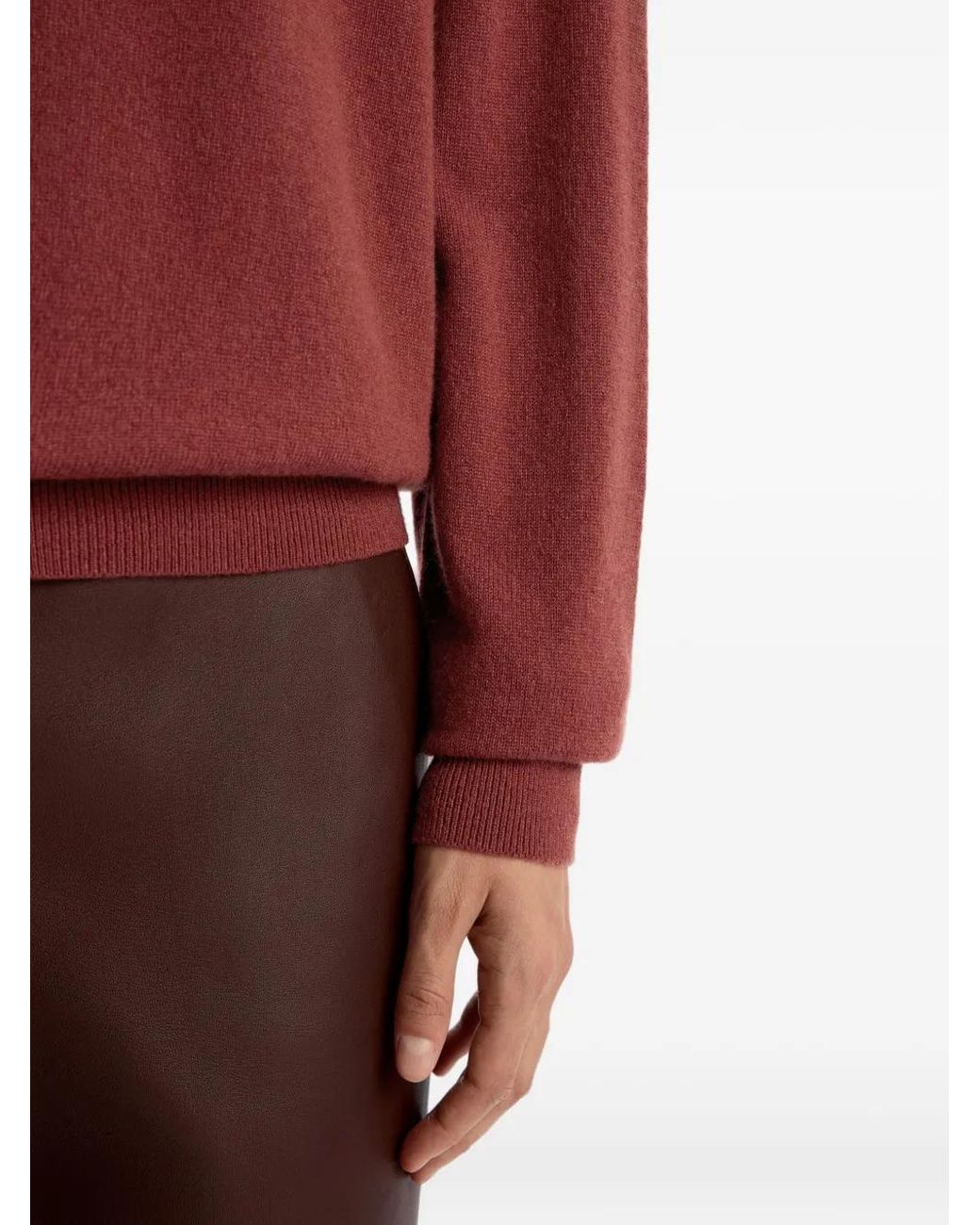 12 STOREEZ Red Crew-Neck Cashmere Sweater