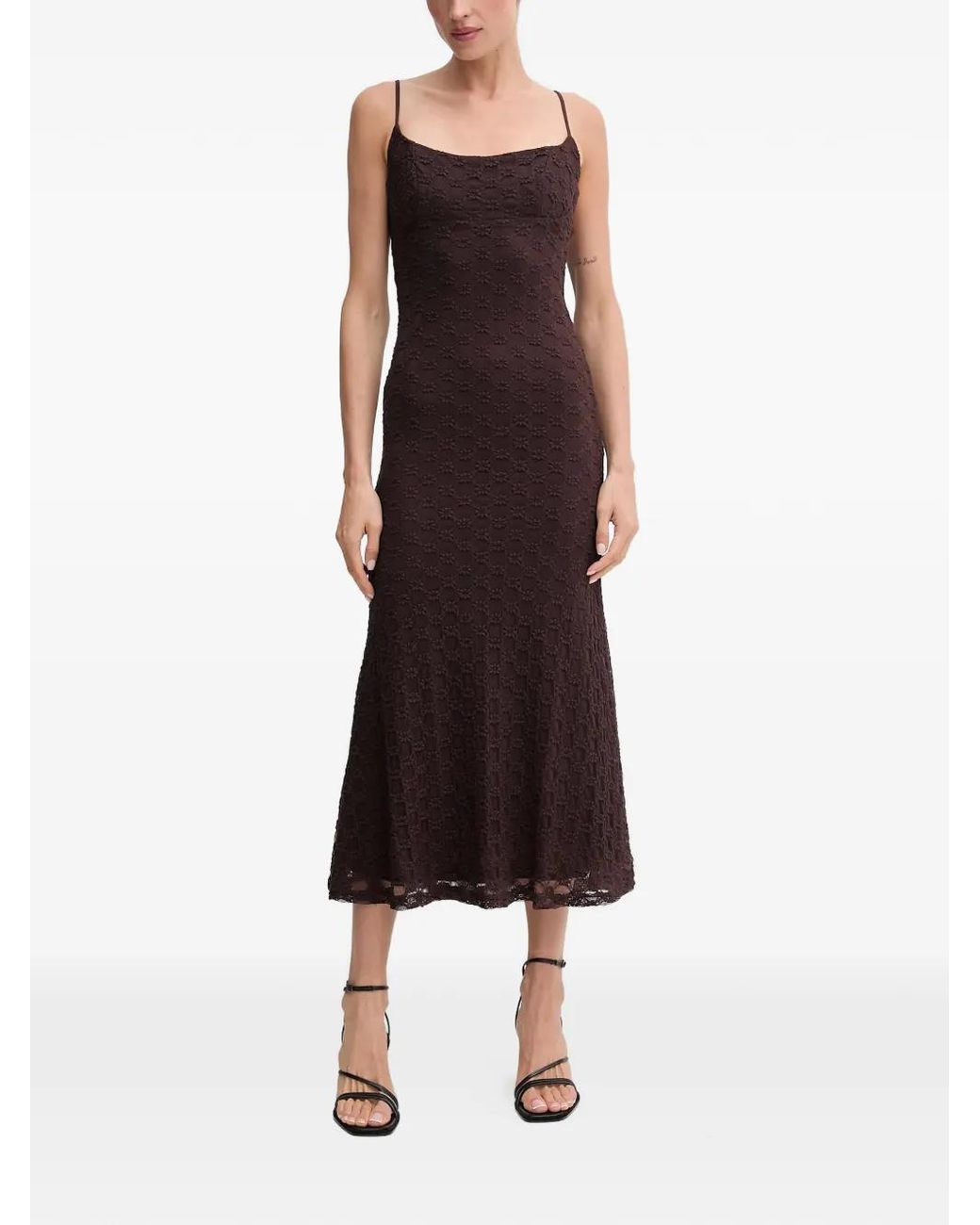 Bardot Brown Adoni Floral-Pattern Midi Dress