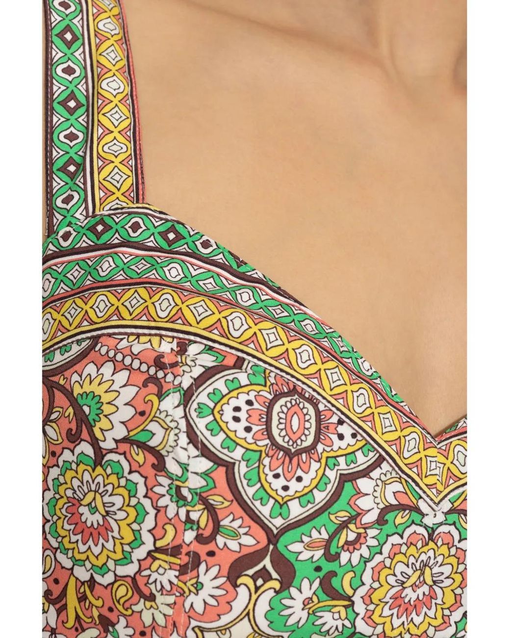 Etro White Strappy Dress With Decorative Print