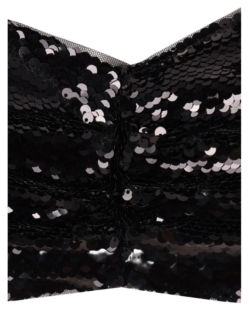 Simone Rocha Black Sequined Strapless Top