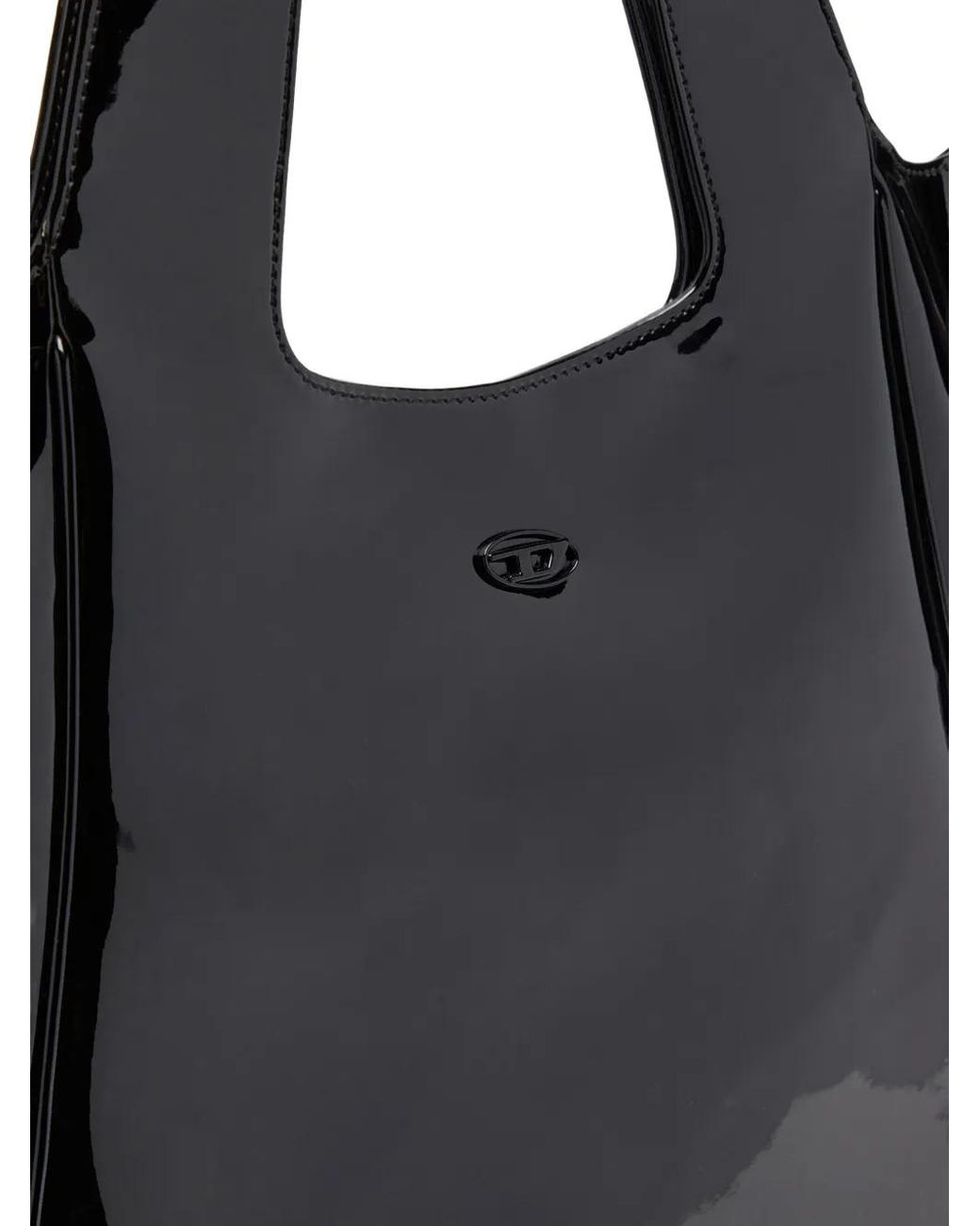 DIESEL Black Ultra-Glossy Pu Tote Handbag With Double Handle