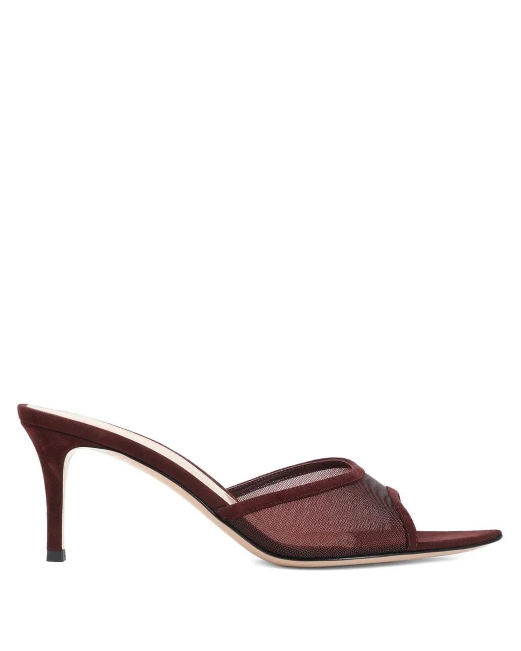 Gianvito Rossi Brown 70Mm Leather Heeled Mules