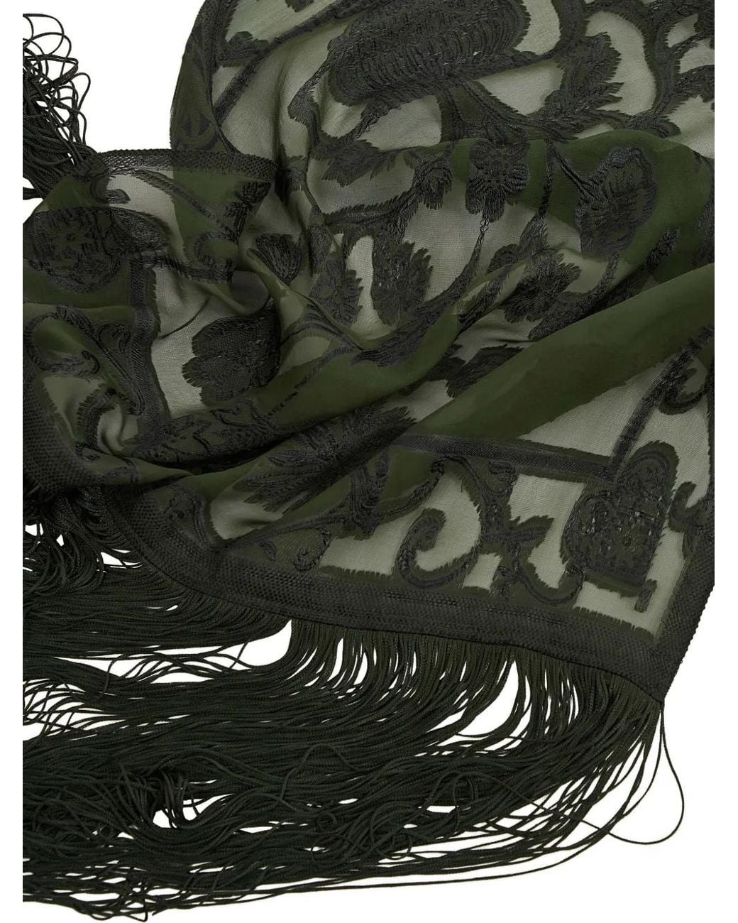 Taller Marmo Green Ming Fringed Devoré Stole