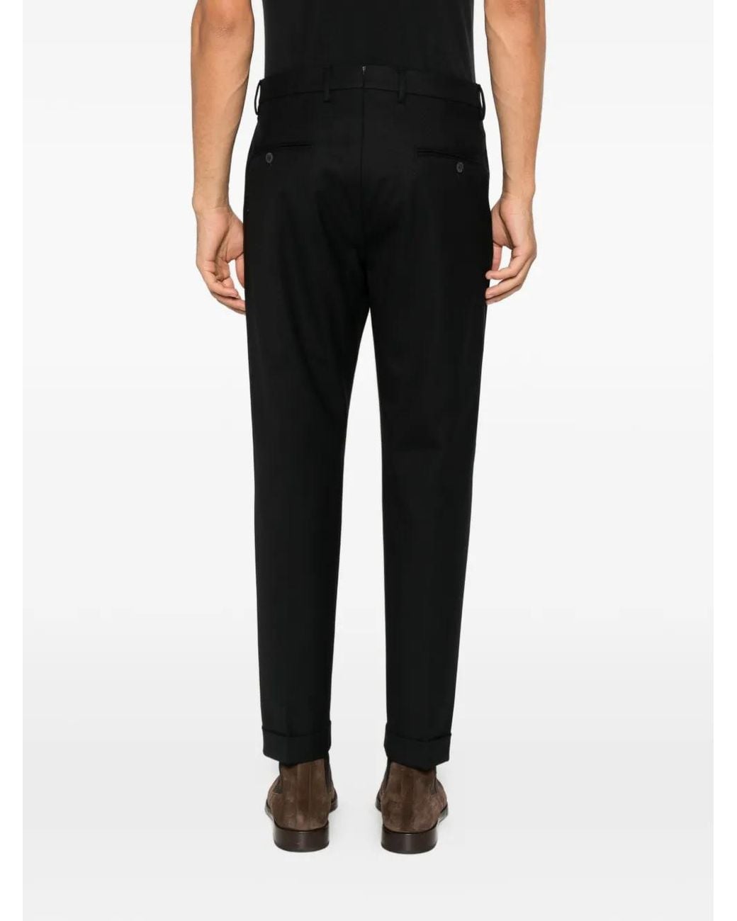 GTA Black Pantalon En Laine Luca À Design Plissé for men