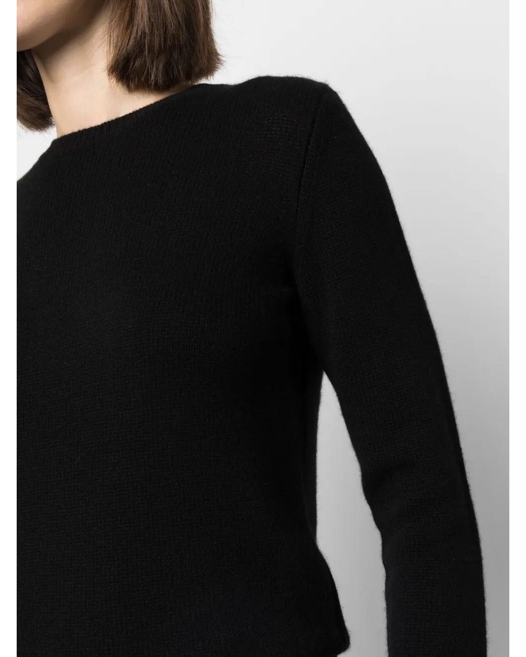 Vince Black Long-Sleeve Crew-Neck Jumper