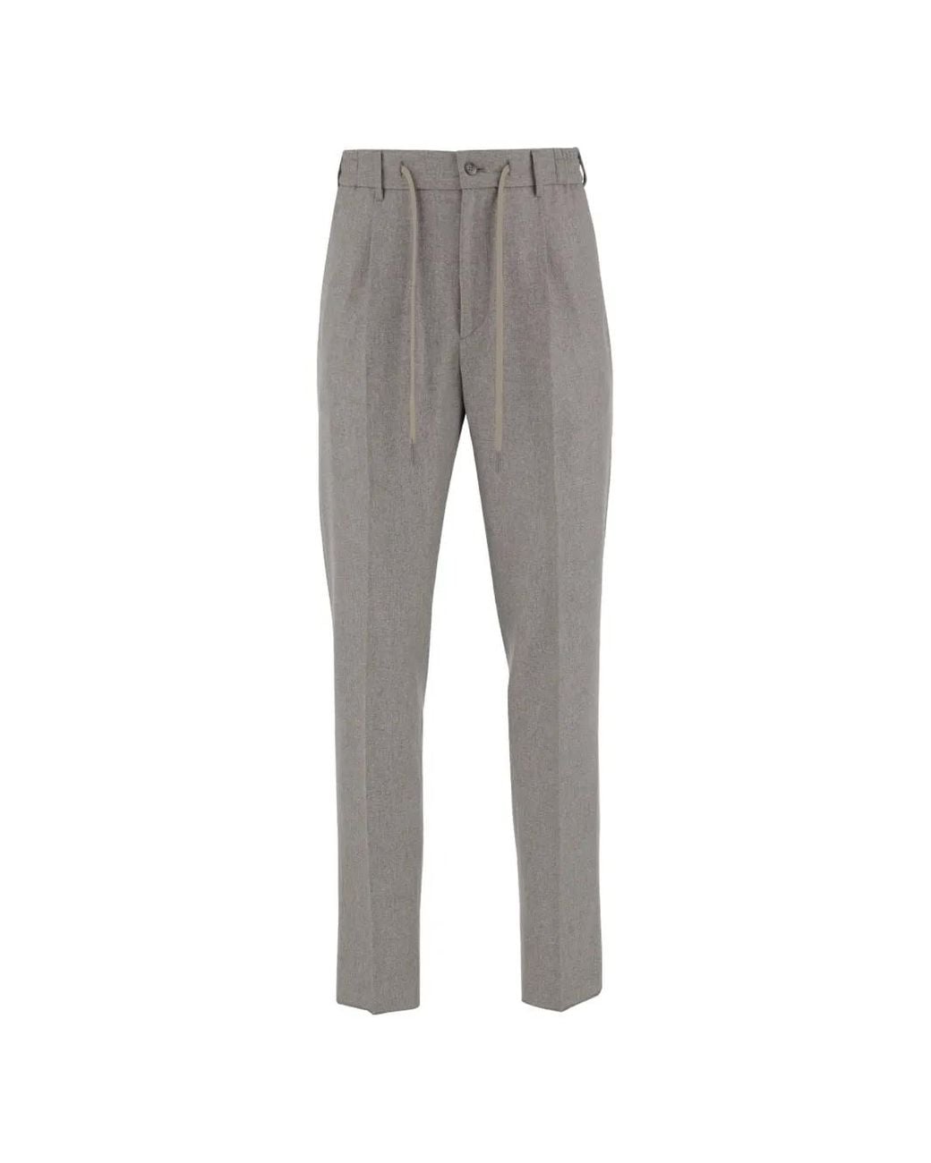 Tagliatore Gray Drawstring-Waist Trousers for men