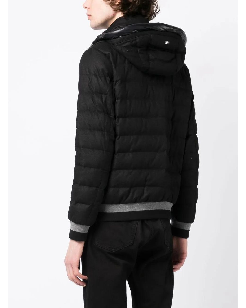 Herno Black Quilted-Finish Padded Jacket for men