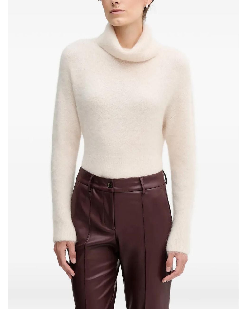 Sandro Ferrone White Roll-Neck Sweater