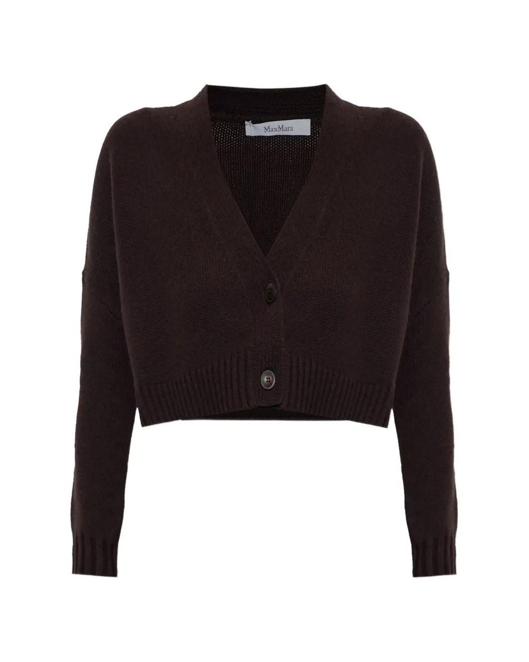 Max Mara Black Wool And Cashmere Boxy Cardigan