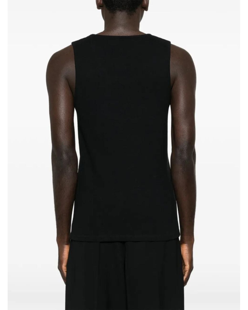 Lemaire Black Ribbed Tank Top for men