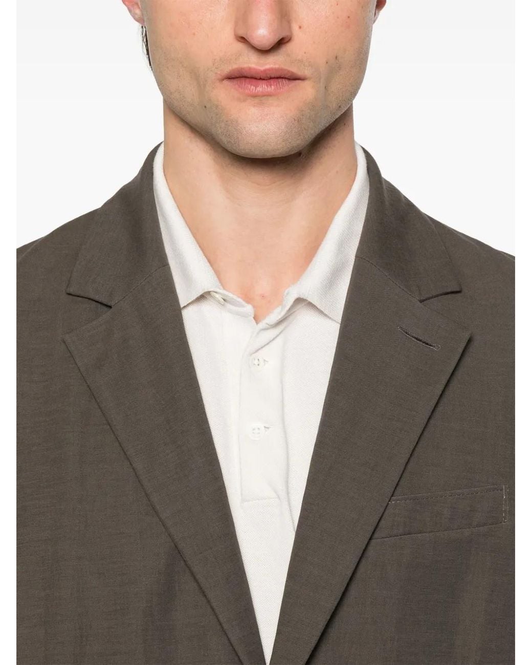 Harris Wharf London Brown Single-Breasted Blazer for men