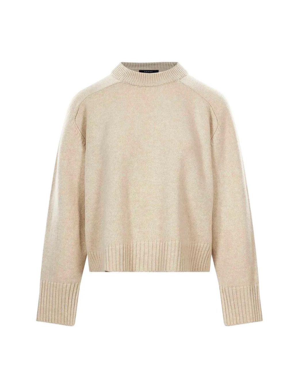 Soeur White Ribbed-Knit Crew-Neck Sweater