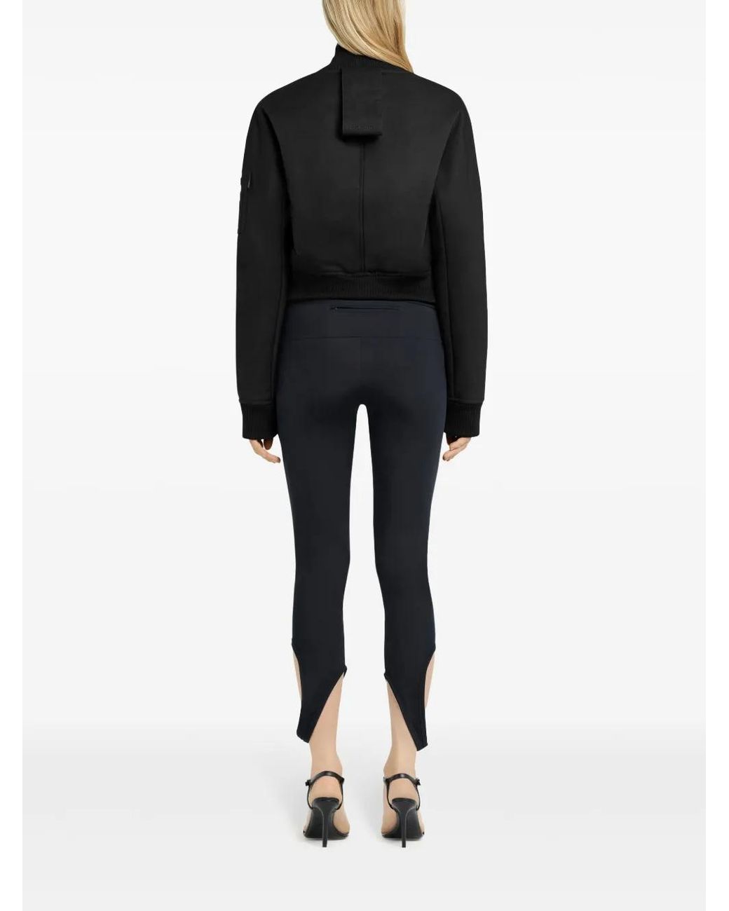 Courreges Black Cropped Bomber Jacket