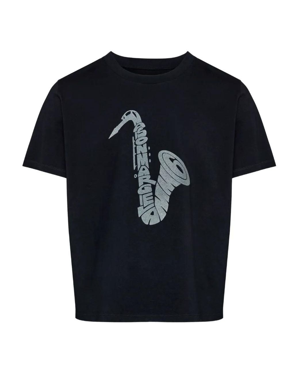 MM6 by Maison Margiela Black Saxophone-Print T-Shirt for men