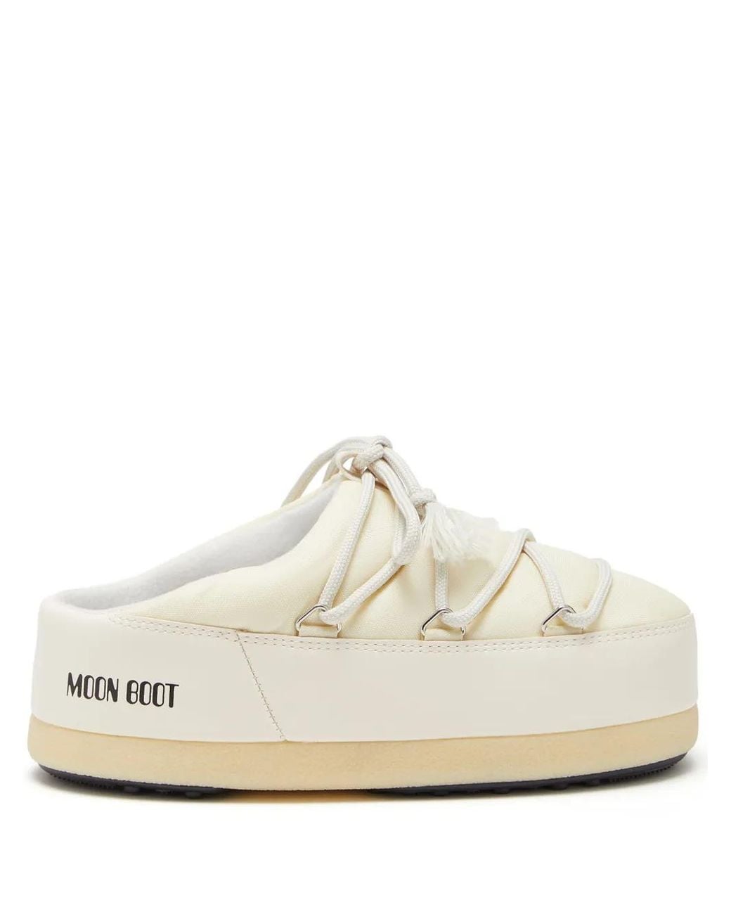 Moon Boot White Icon Logo-Print Slides