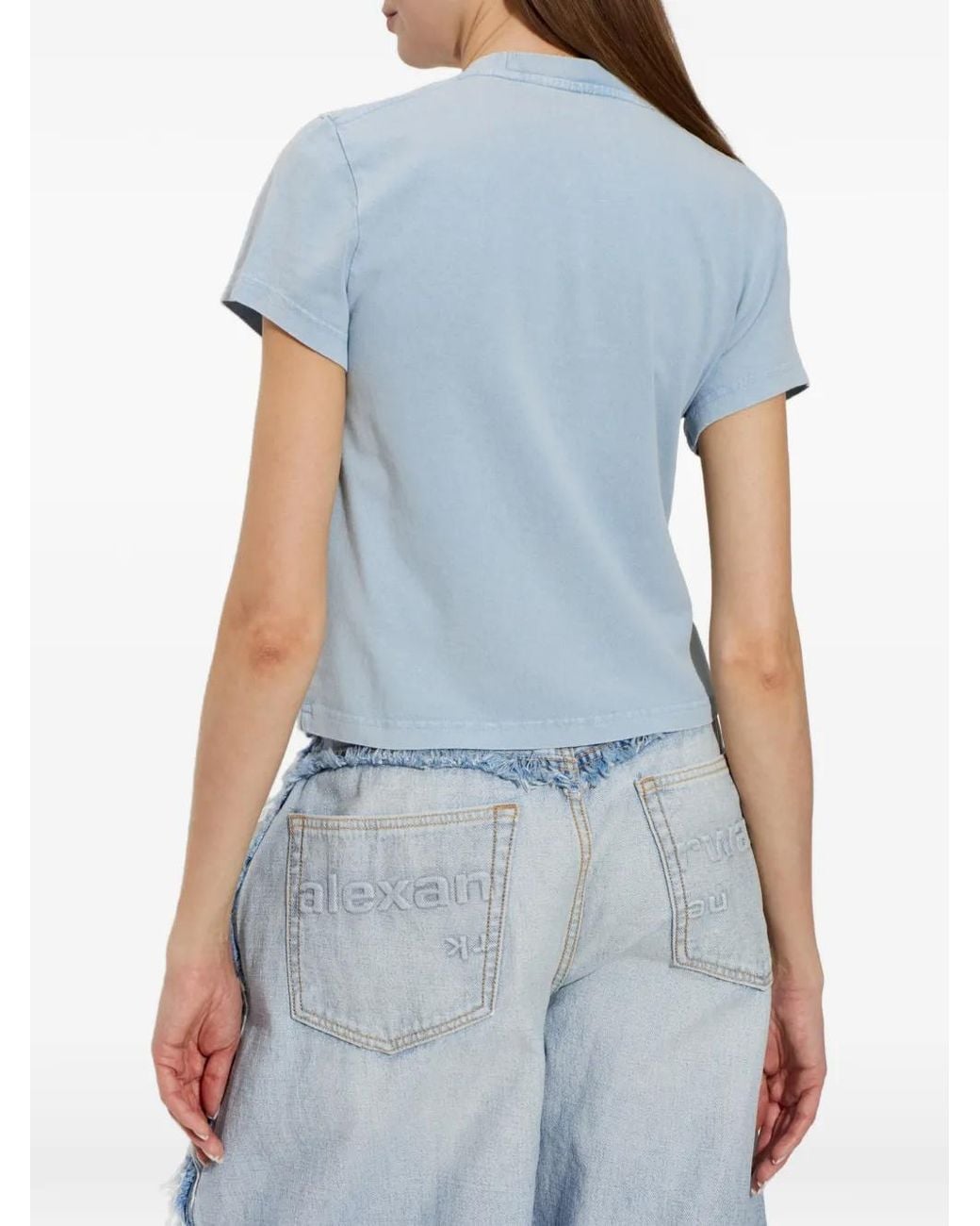 Alexander Wang Blue Mirrored Logo T-Shirt
