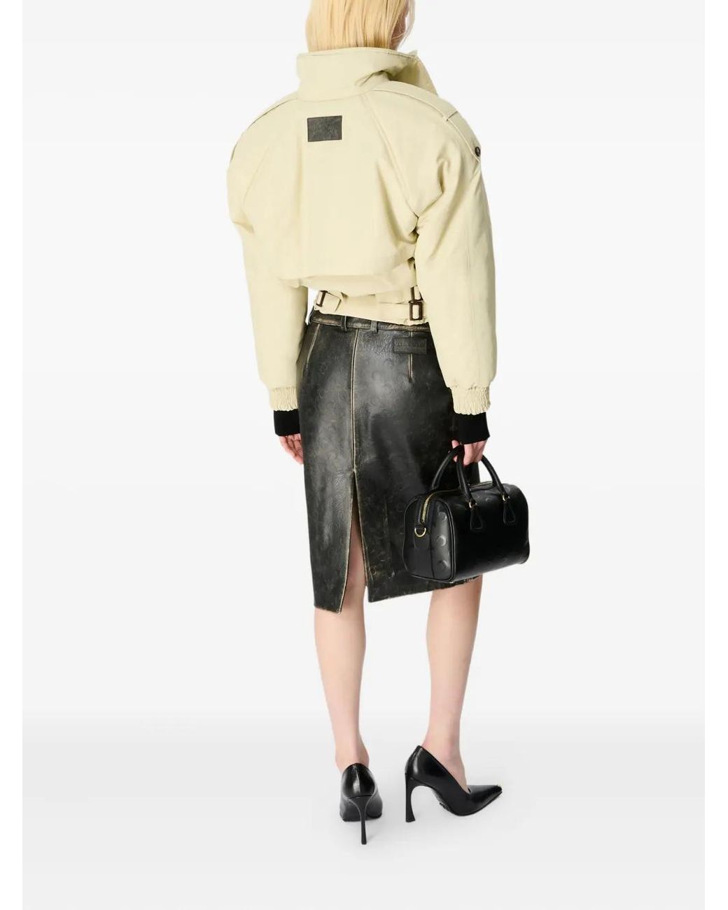MARINE SERRE Natural High-Neck Bomber Jacket