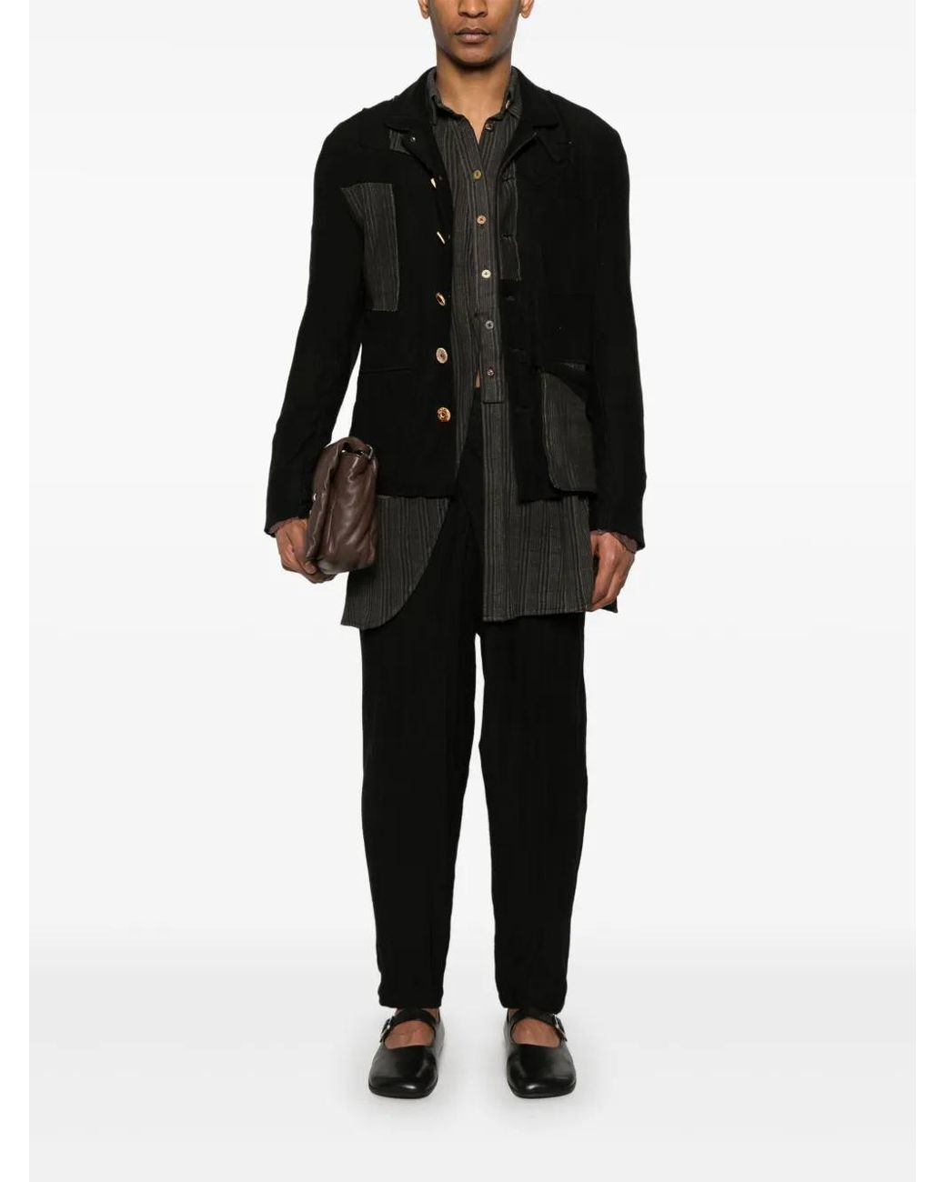 CHIAHUNG SU Black Patchwork Jacket for men